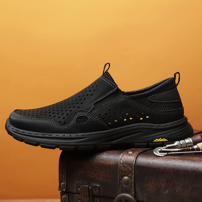 ⏰Limited Time 60% OFF🛒 Men’s Handmade Slip-On Leather Walking Sneakers – Orthopedic Support, Breathable & Anti-Slip Genuine Cowhide Loafers