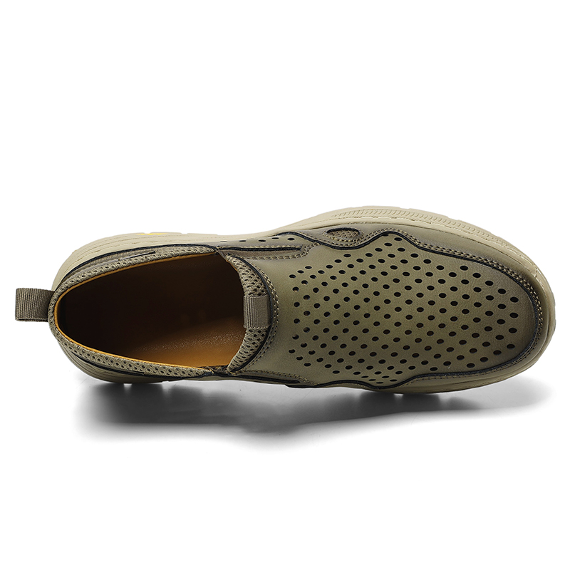 ⏰Limited Time 60% OFF🛒 Men’s Handmade Slip-On Leather Walking Sneakers – Orthopedic Support, Breathable & Anti-Slip Genuine Cowhide Loafers