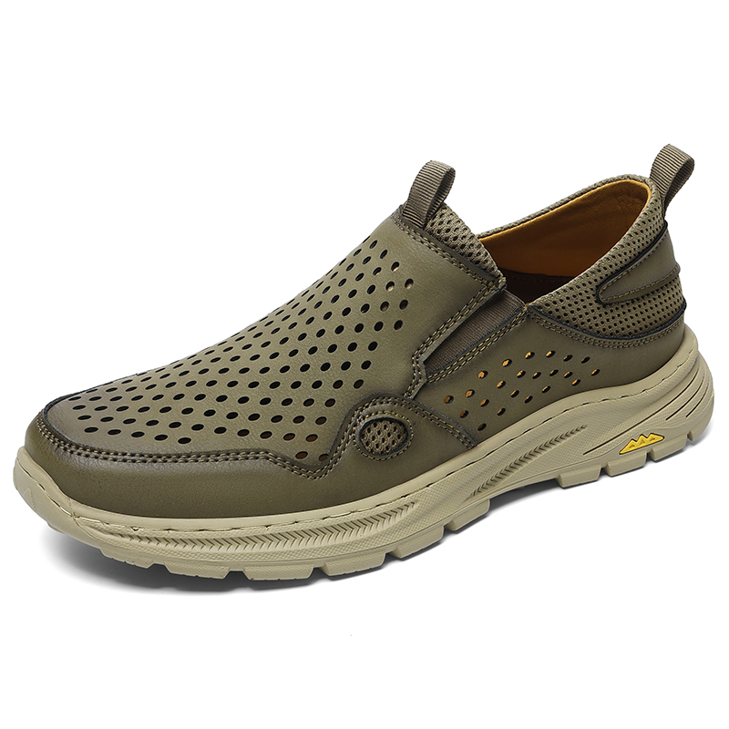 ⏰Limited Time 60% OFF🛒 Men’s Handmade Slip-On Leather Walking Sneakers – Orthopedic Support, Breathable & Anti-Slip Genuine Cowhide Loafers