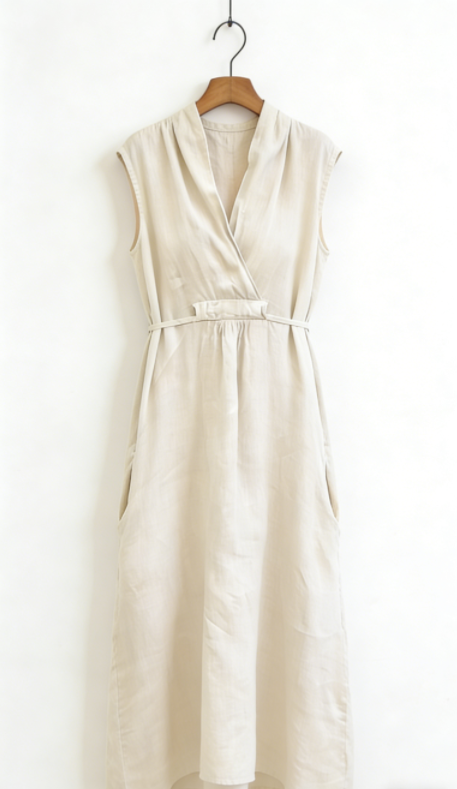 [Copy]Women's Relaxed Vibe Linen Shirt Dress