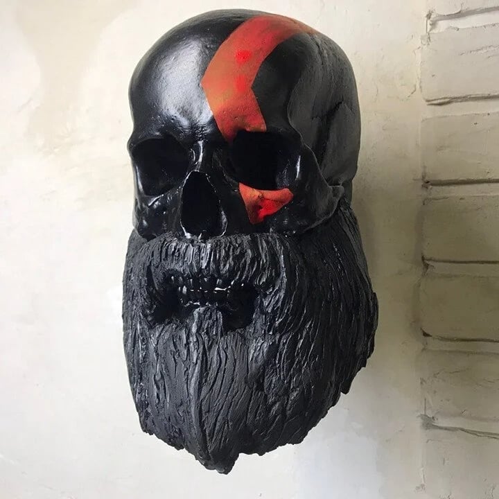 🔥Last Day 49% OFF-Motorcycle Skull Helmet Holder with Beard(🎁The most special gift for riders)