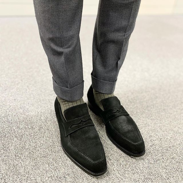 Black suede versatile men's shoes-Zittor