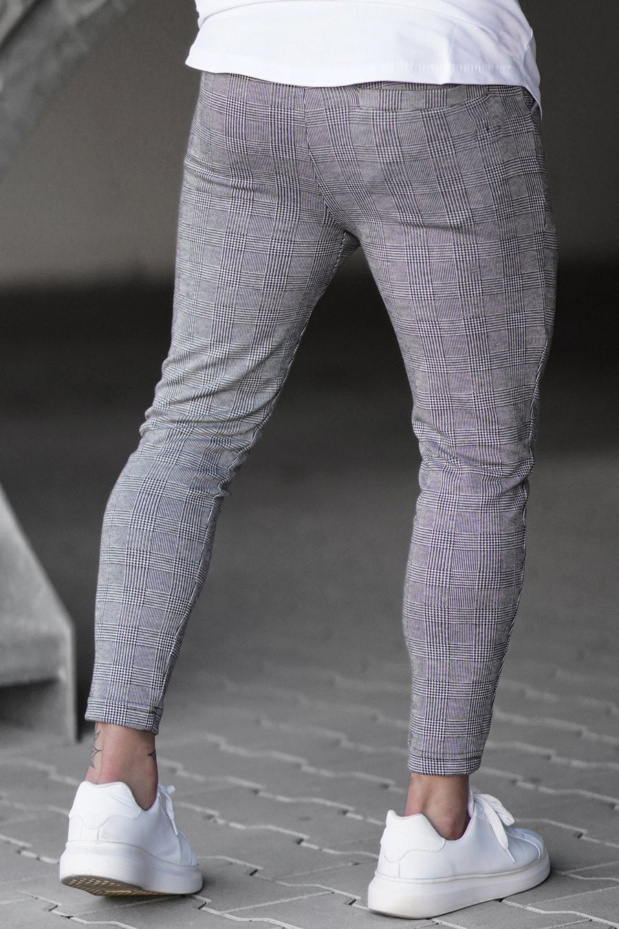 M's Check Print Pants-Zittor