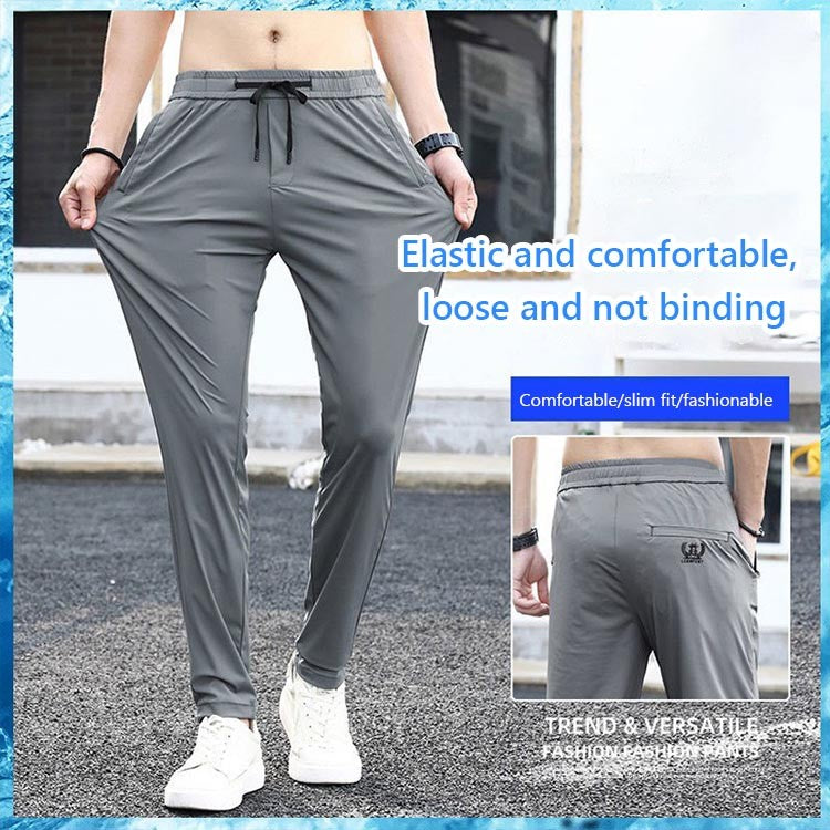 Spring ice silk sports men's casual trousers-FREE SHIPPING