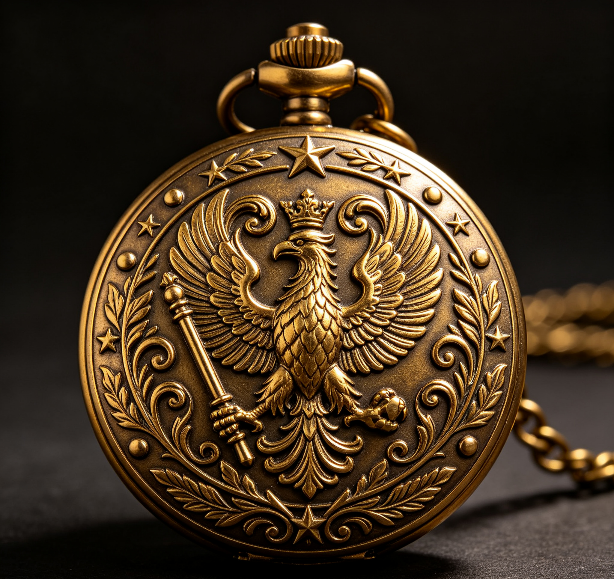 Vintage Engraved Brass Mechanical Pocket Watch, Timeless Heritage Gift