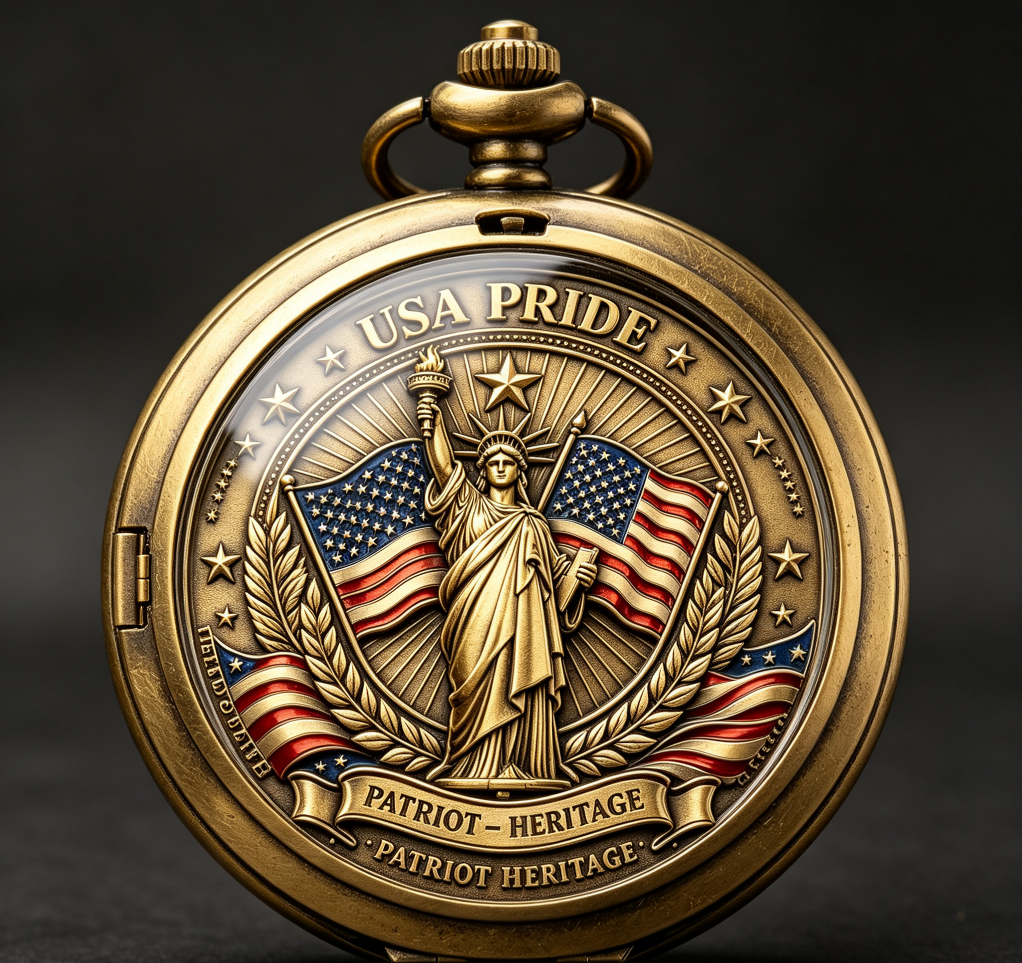 Vintage Engraved Brass Mechanical Pocket Watch, Timeless Heritage Gift
