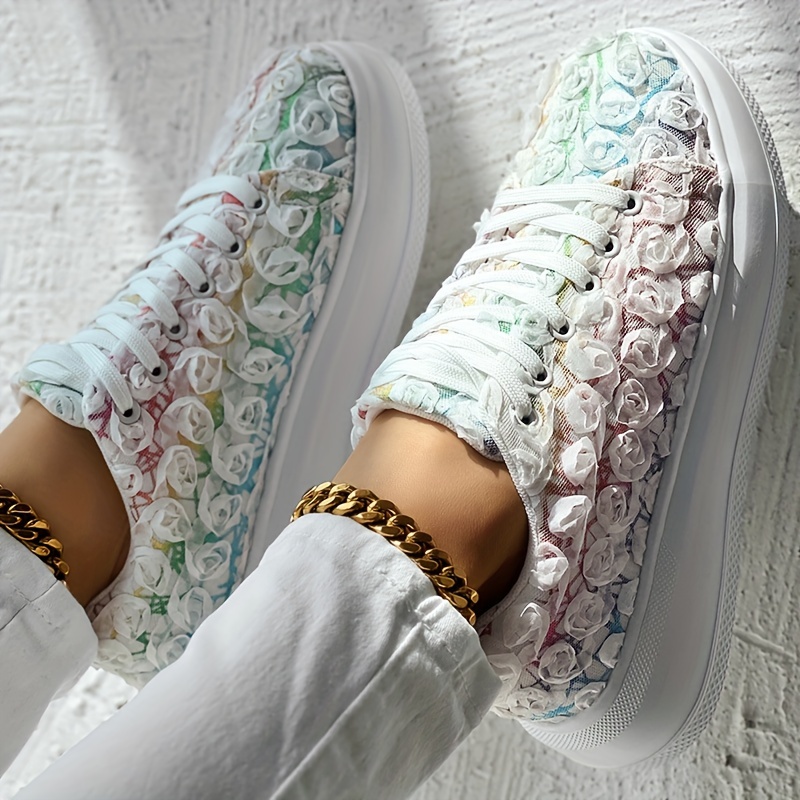 Women's Bridal Floral 3D Sneakers