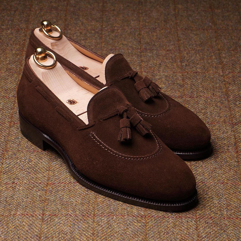 Light Brown Suede Slip On Shoes-Zittor