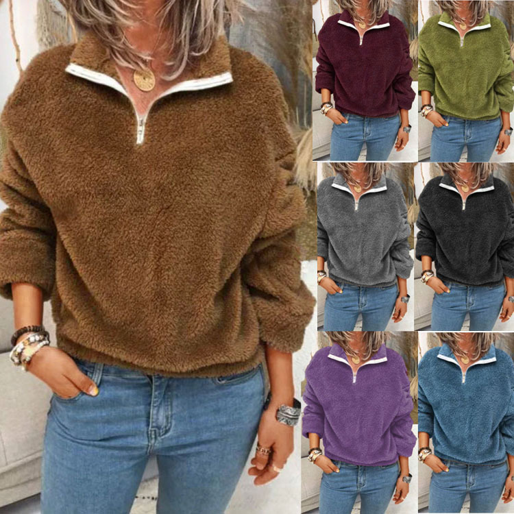 Women's Fleece Sweatshirt Reversible Fleece Jacket