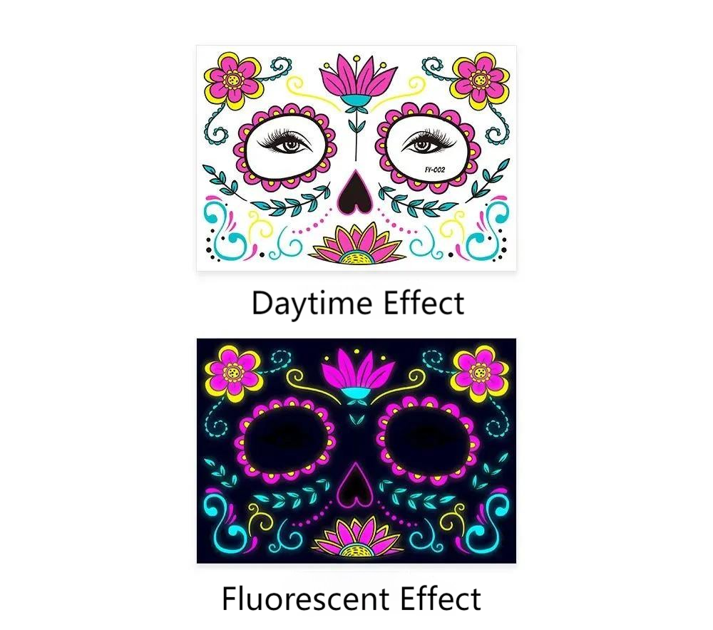 FLUORESCENT WATERPROOF TATTOO STICKERS