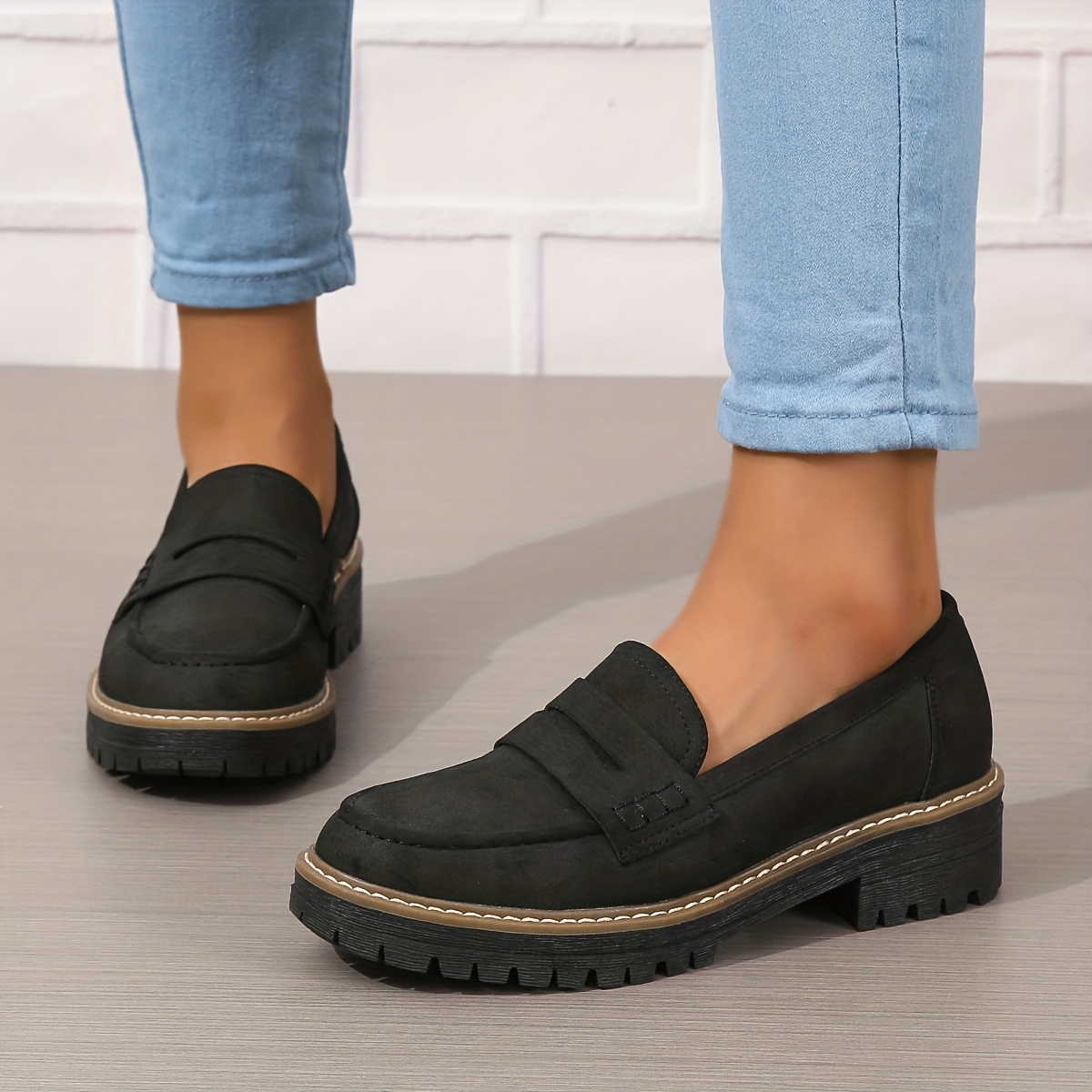 Women's Chunky Stylish Leather Loafers