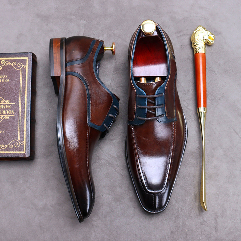 2022 Vintage Men's Leather Lace Up Dress Shoes-Zittor