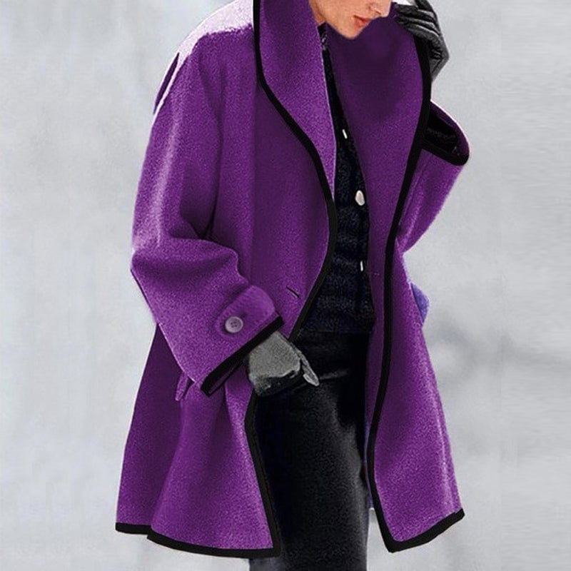 🔥Early Black Friday Sale⭐Hooded Color Block Woolen Coat