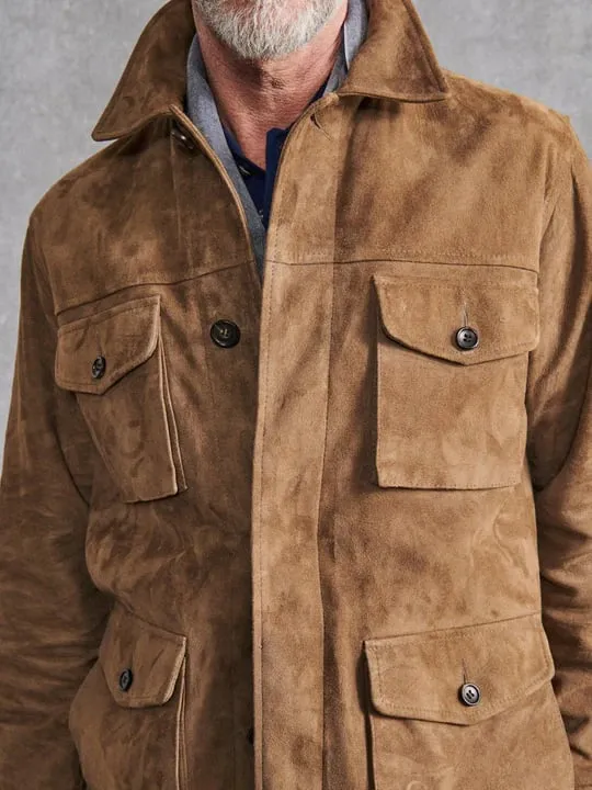 Men's Suede Cargo Jacket-Last Day 50% OFF