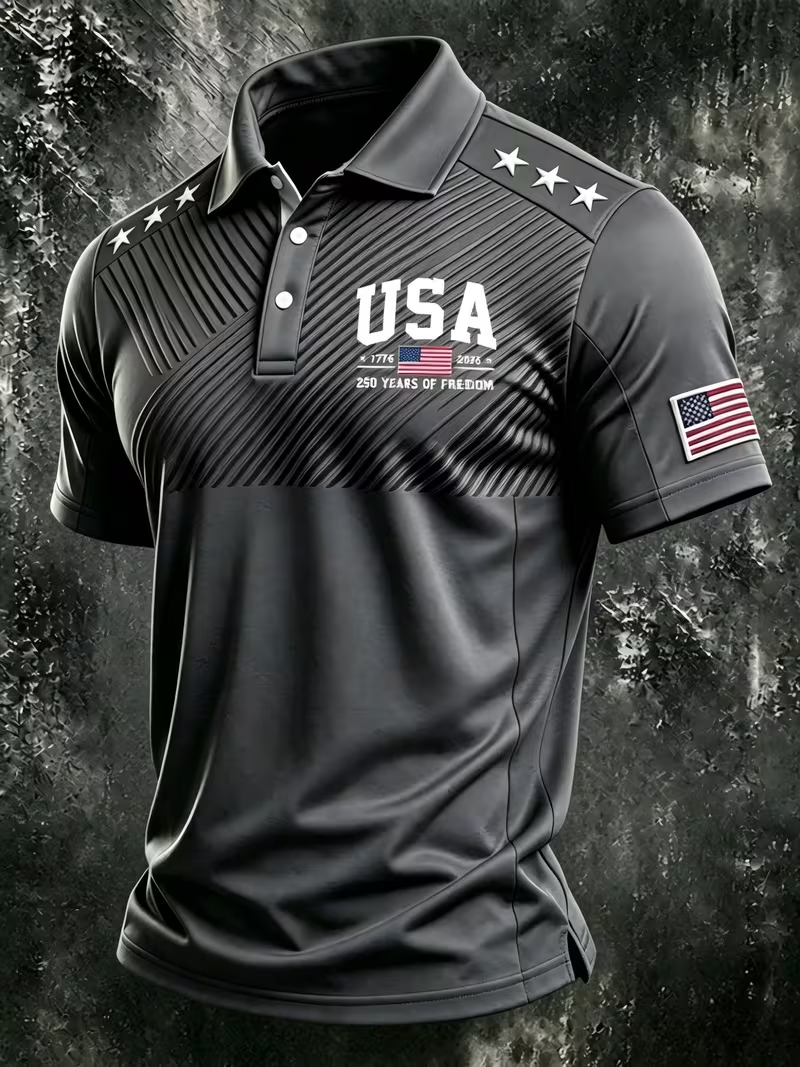 Men’s Patriotic Quick-Dry Tactical Polo Shirt-Embrace American Freedom