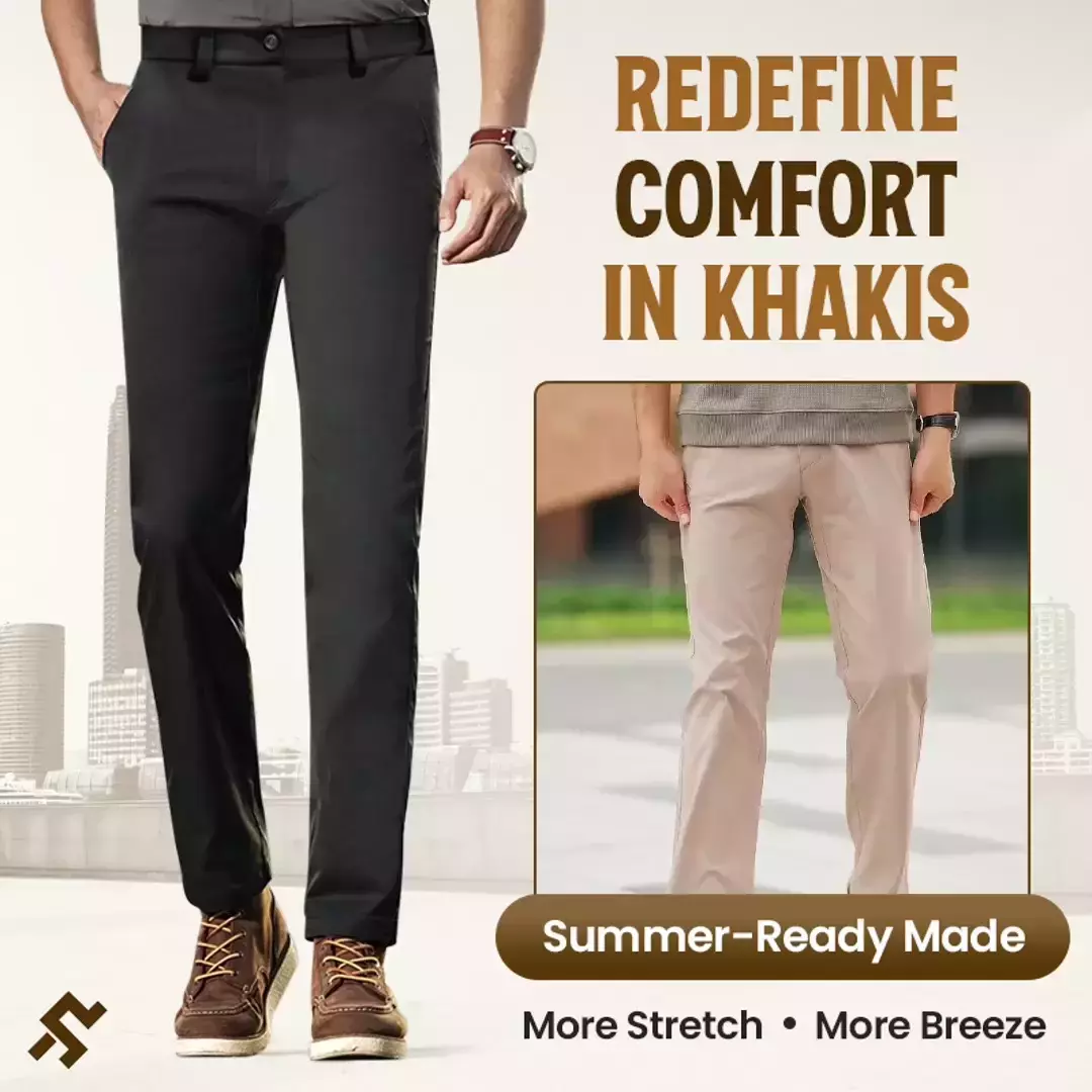 Men's Active Khaki Pants With Expandable Waistband