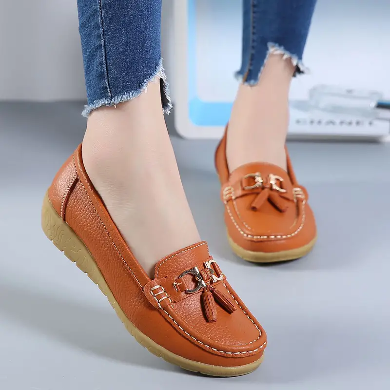 Women s Low Wedge Loafers Lightweight Anti slip Slip Shoes details 6