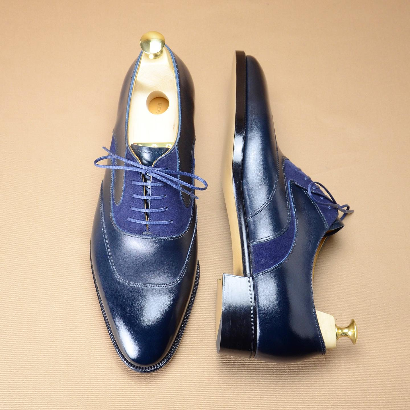 Blue Comfortable Leather Classic Leather Shoes-Zittor