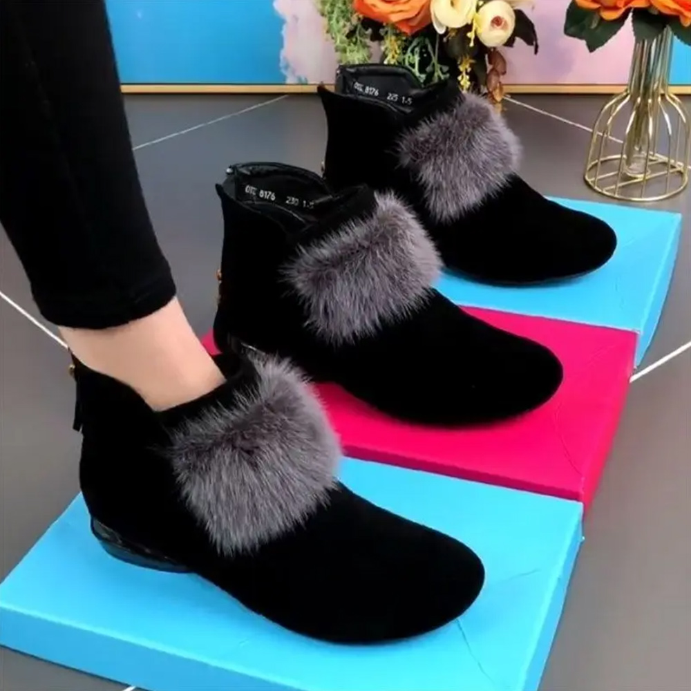 Shobous Women's Elegant Non-Slip Winter Warm Ankle Boots