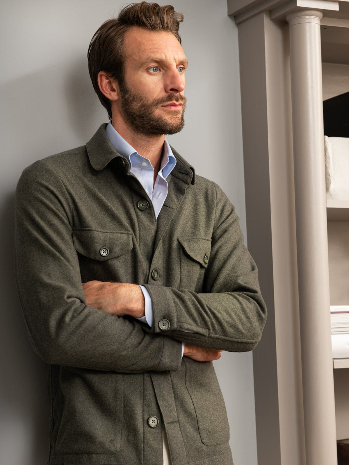 Blue Flannel Safari Jacket