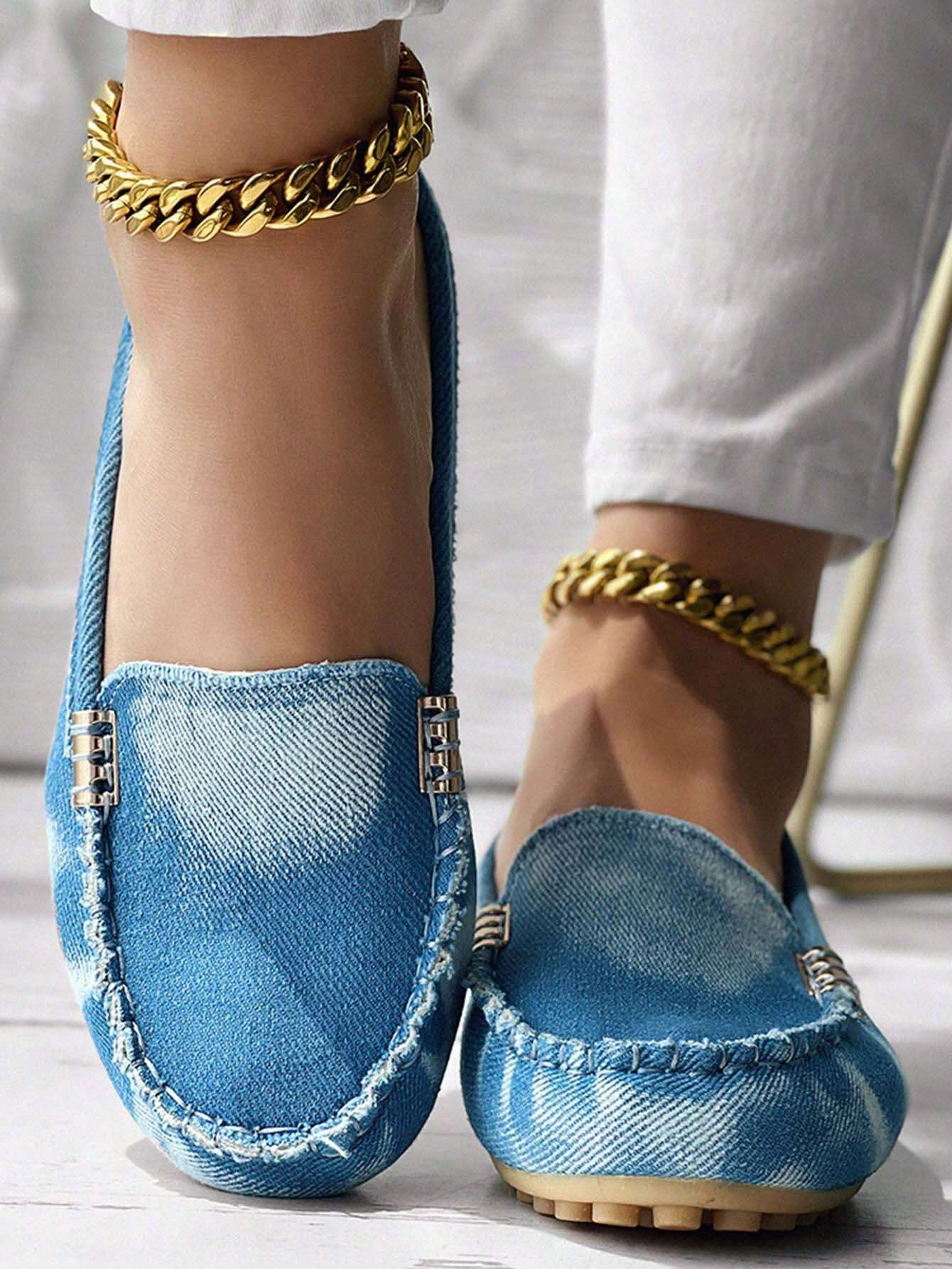 Women's Denim Flat Loafers