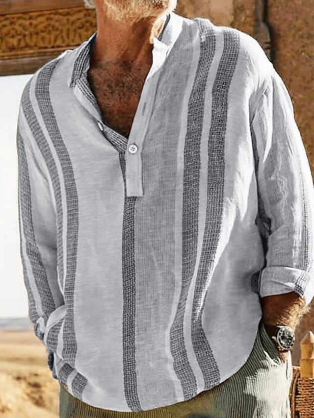Men's Casual Shirt Henley Shirt