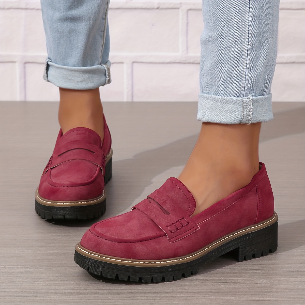 Women's Chunky Stylish Leather Loafers