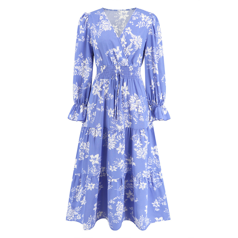 🔥Temperament lantern sleeve cake dress