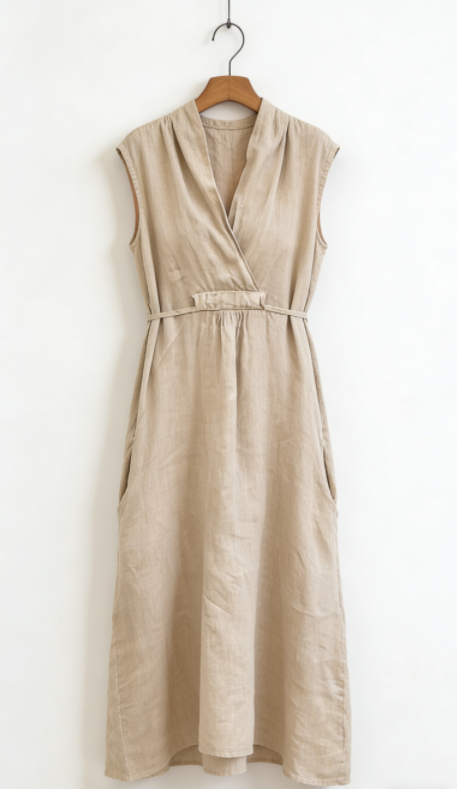 [Copy]Women's Relaxed Vibe Linen Shirt Dress