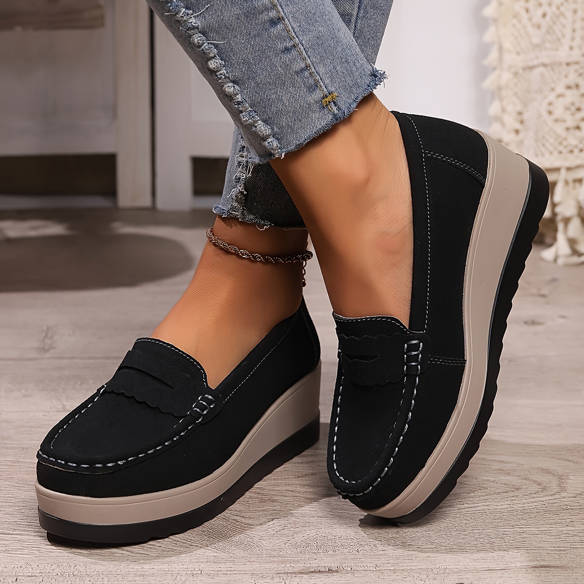 Women's Comfortable Platform Loafers