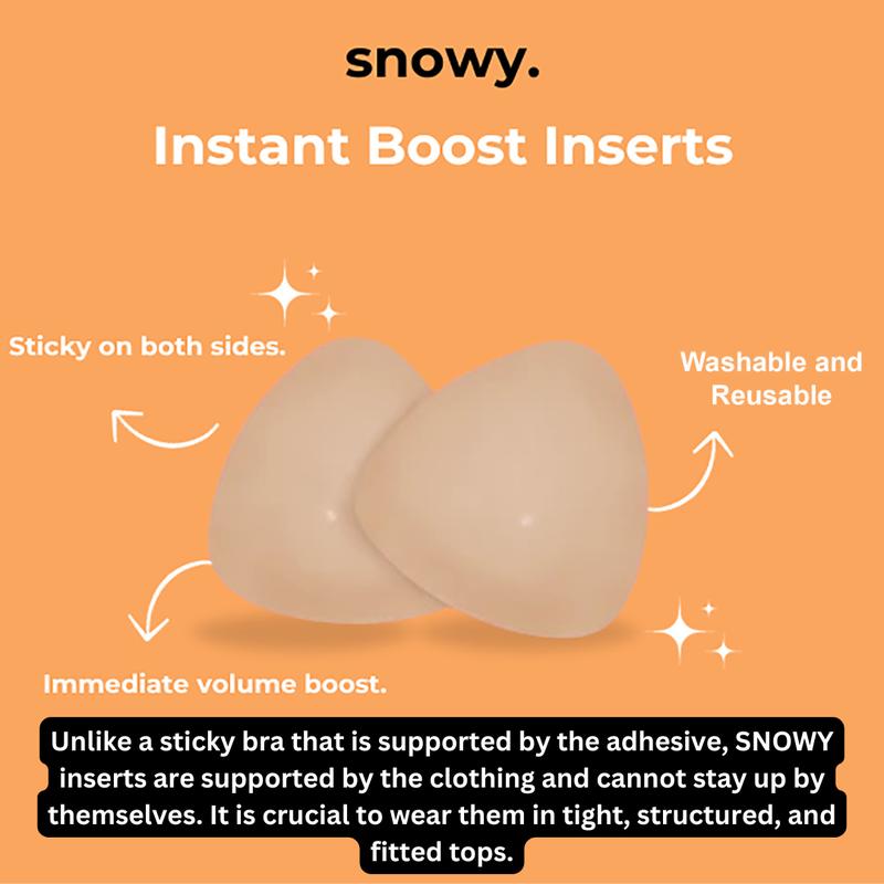 SNOWY Sticky Inserts - Instant Lift & Boost, Washable & Reusable, Outfit Enhancer-W