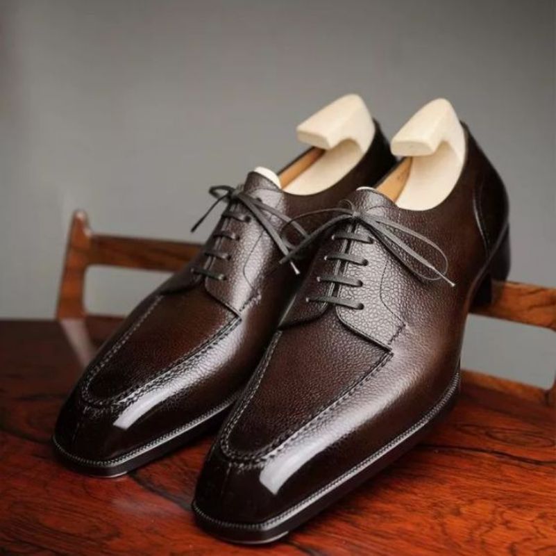 Business Formal Wear Men's PU Leather Brown Dress Shoes-Zittor