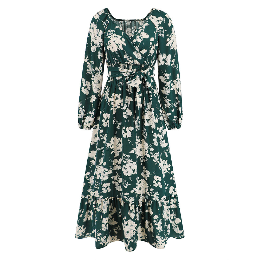 🔥Temperament lantern sleeve cake dress
