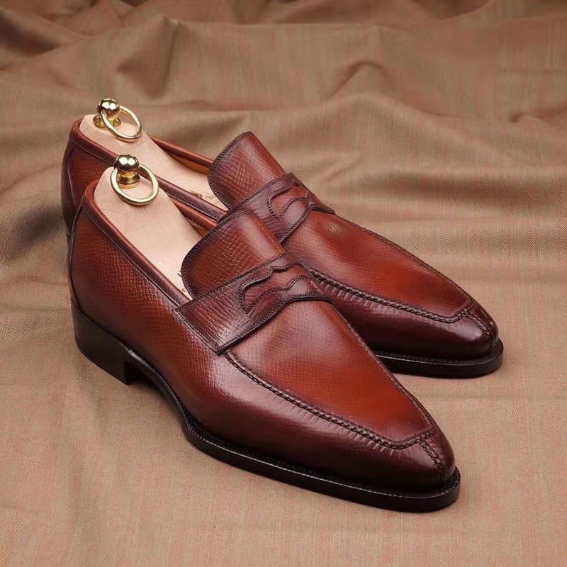 Red classic men's mask slip-on shoes-Zittor