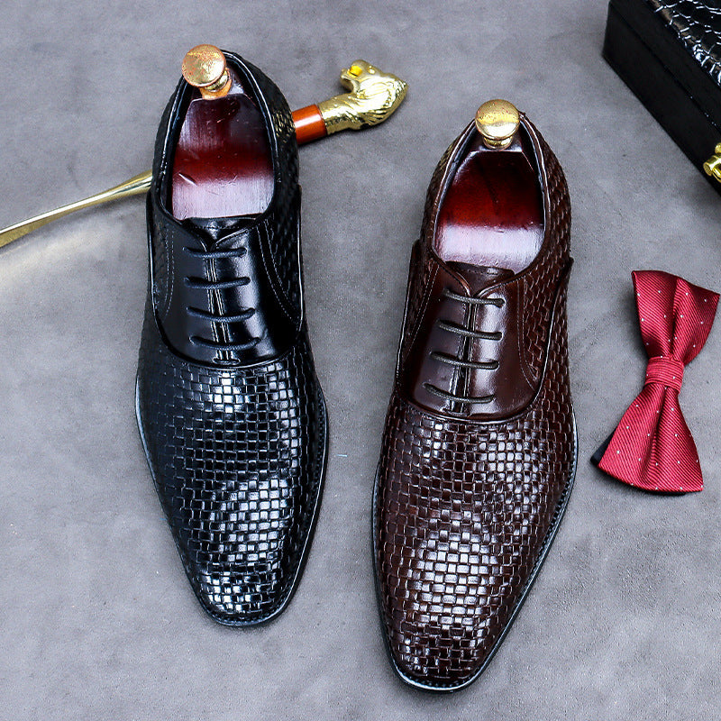 2022 Men's Leather Business Lace Up Casual Trendy Dress Shoes-Zittor