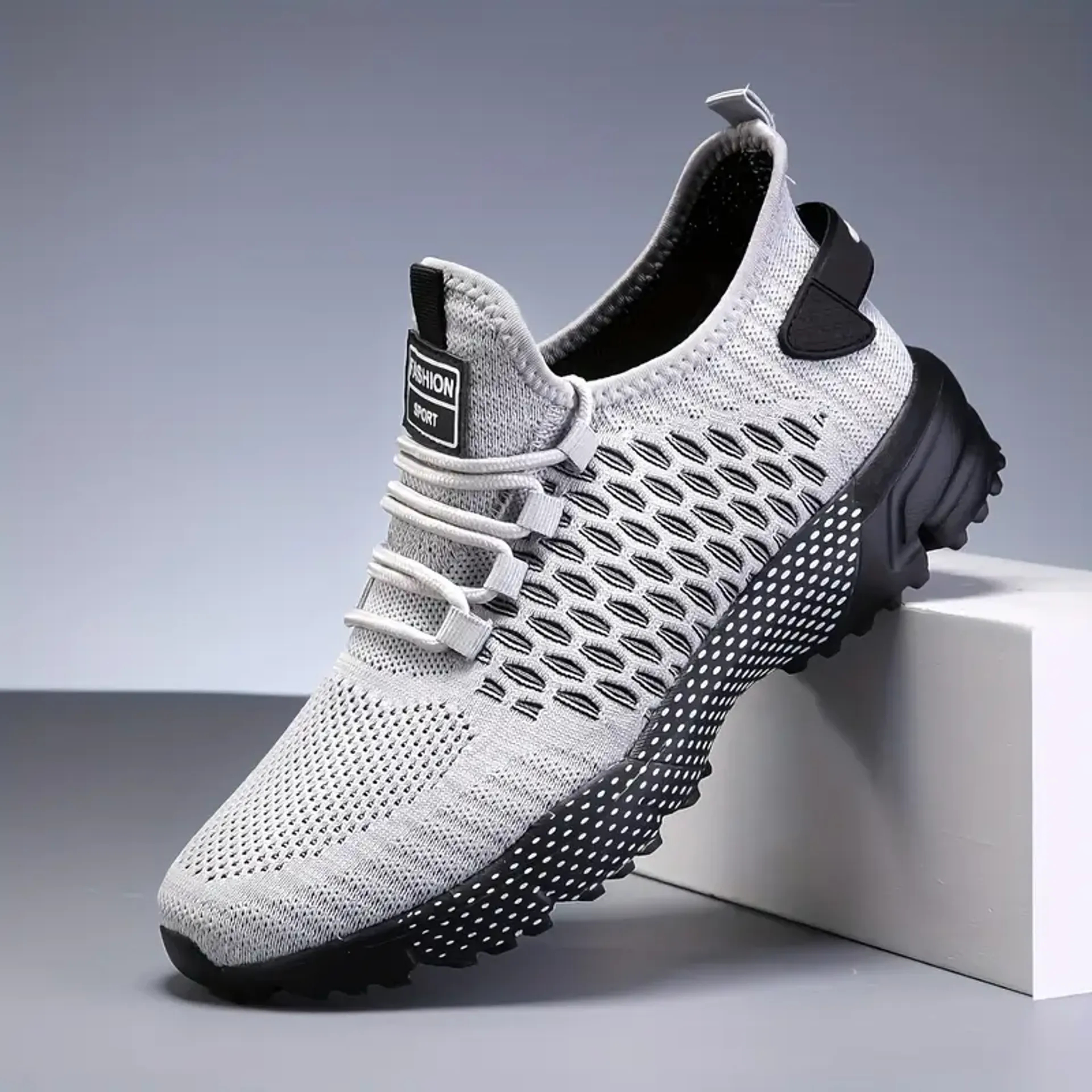 Yellow High-Top Performance Athletic Sneakers - Breathable Mesh