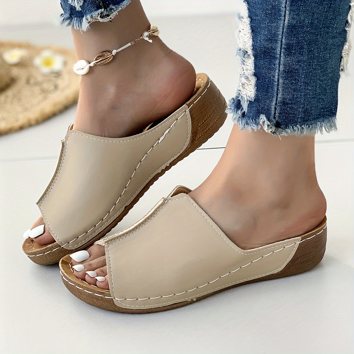 Women's Comfortable Platform Sandals - Casual Open Toe Summer Shoes