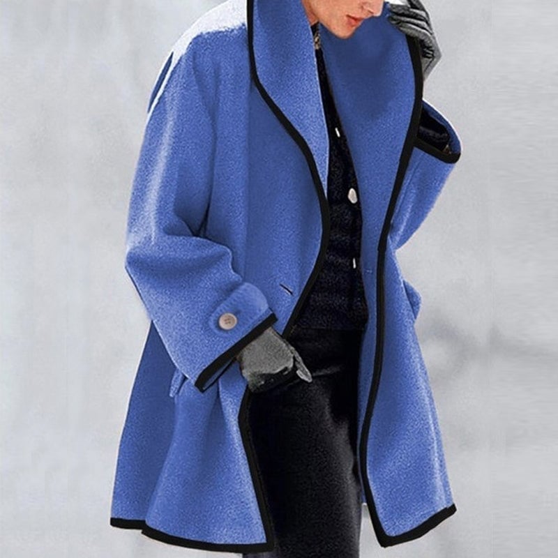 🔥Early Black Friday Sale⭐Hooded Color Block Woolen Coat