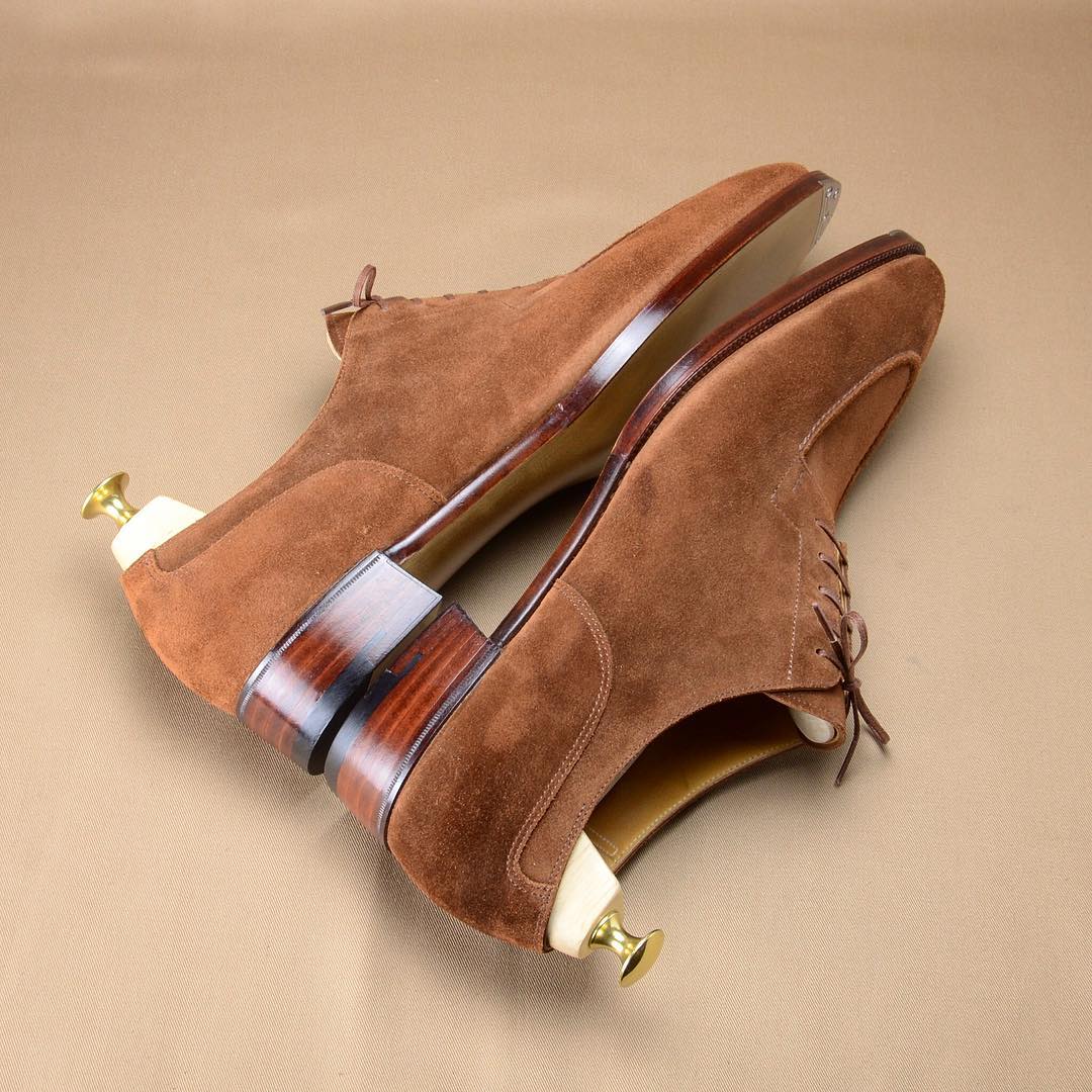 New men's brown suede shoes-Zittor