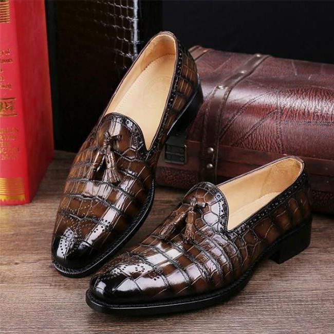 Classic Alligator Tassel  Slip-On Shoes-Zittor