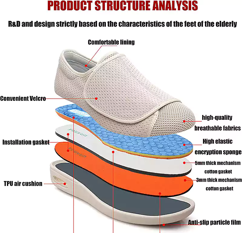 Velcro Comfort Orthopedic Walking Slip-On Shoes