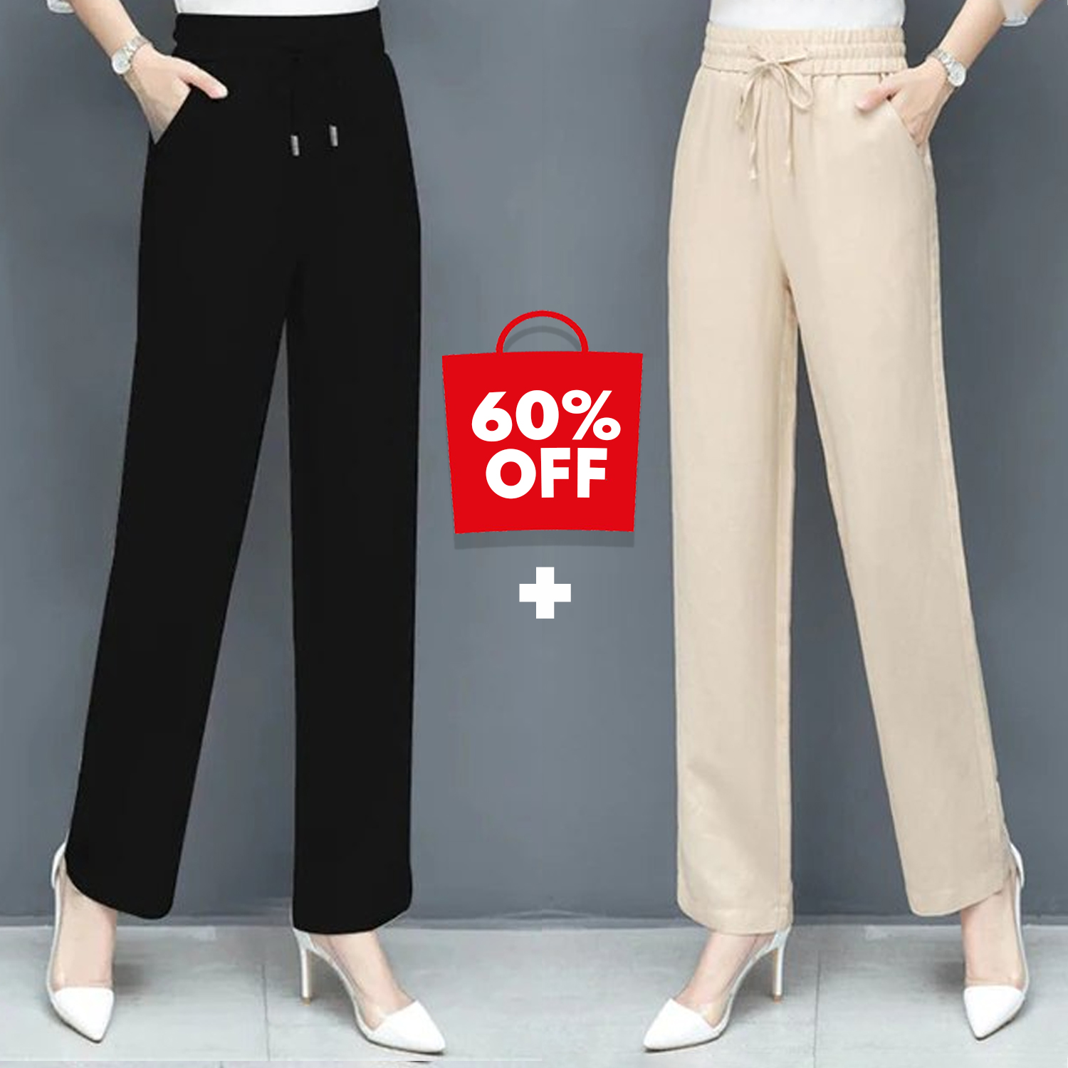 (🌞Summer Sale - 50% OFF💥) High Waist Loose Ice Silk Pants 🧊