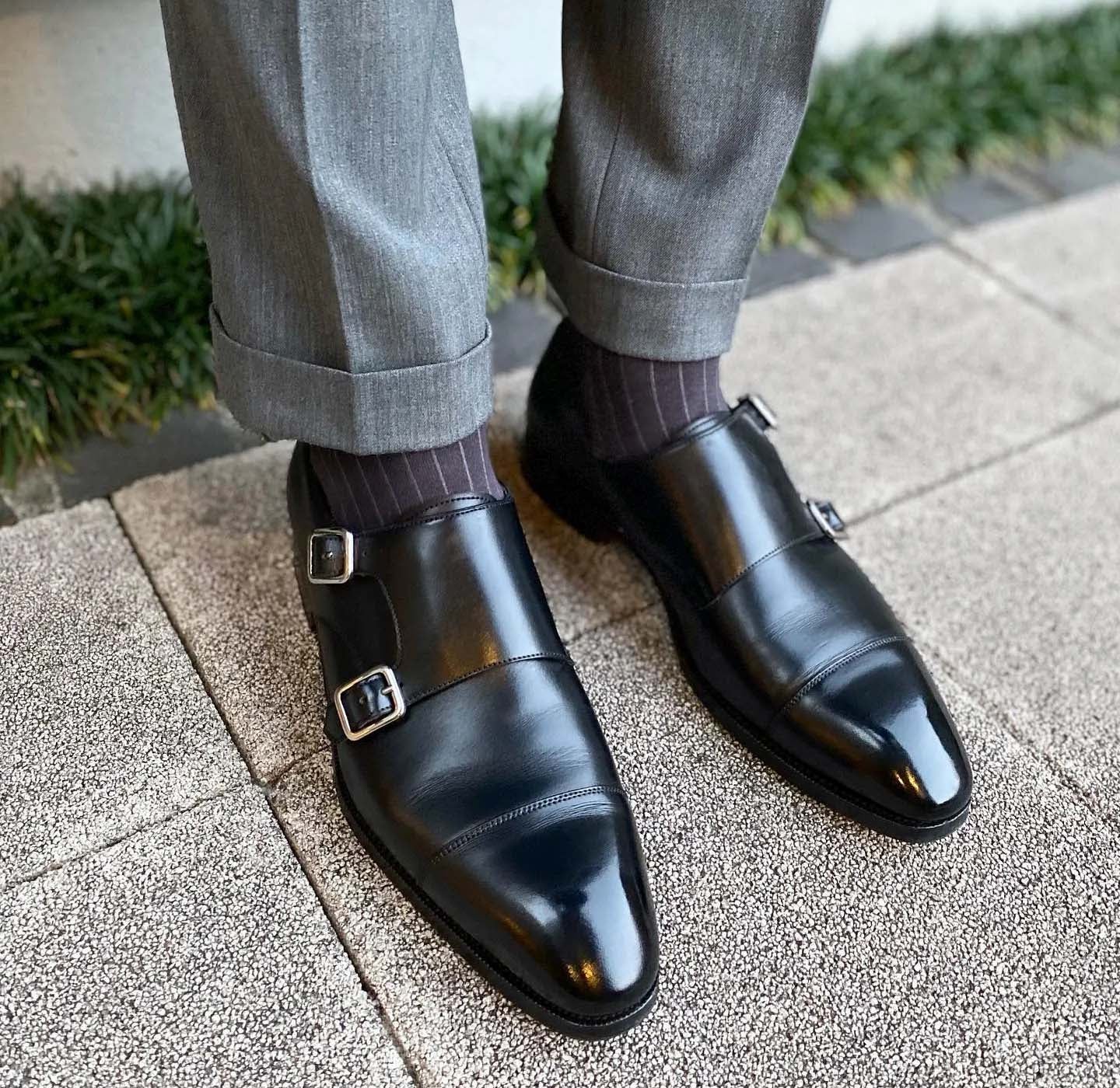 Black Simple Everyday Metal Buckle Men's Derby Shoes-Zittor