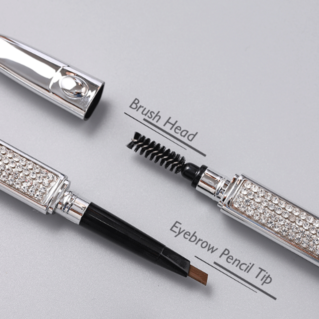 #8. Starry Sky Diamond Silver Tube Double-headed Eyebrow Pencil