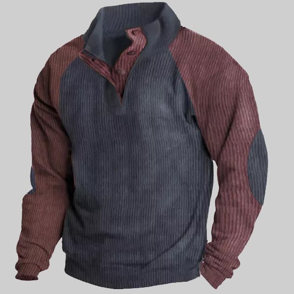 Men's Outdoor Raglan Sleeves Casual Stand Collar Sweatshirt