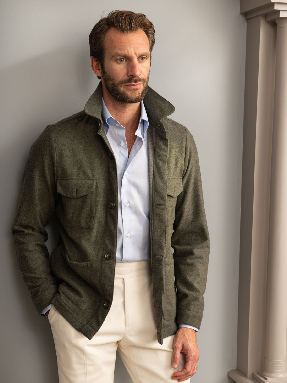 Blue Flannel Safari Jacket