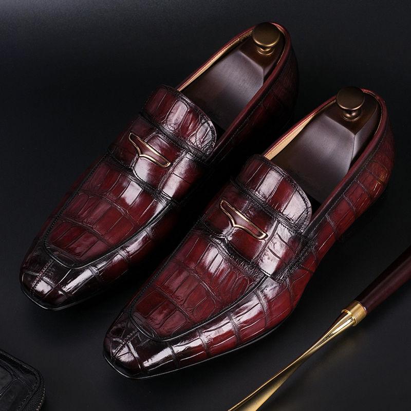 Men's Luxury Alligator Slip-On Formal Loafers-Zittor