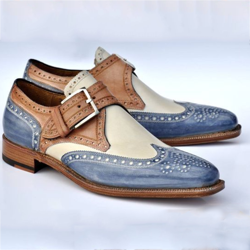 Men's Luxury Buckle Brogue Shoes-Zittor