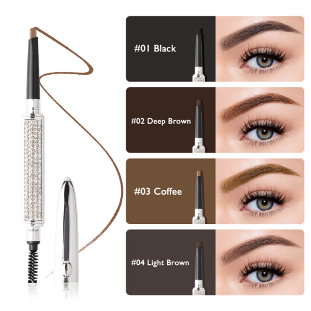 #8. Starry Sky Diamond Silver Tube Double-headed Eyebrow Pencil