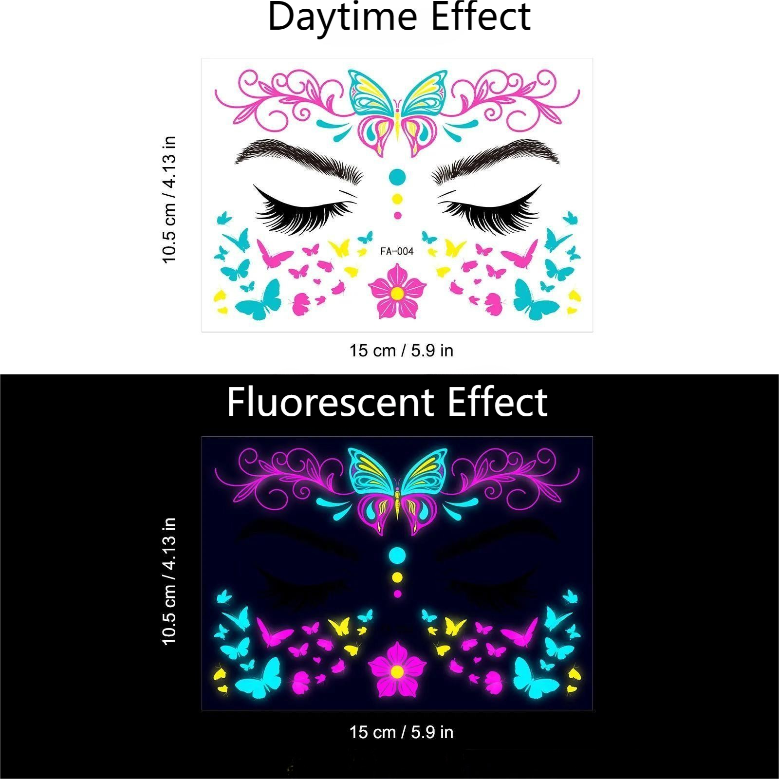 FLUORESCENT WATERPROOF TATTOO STICKERS